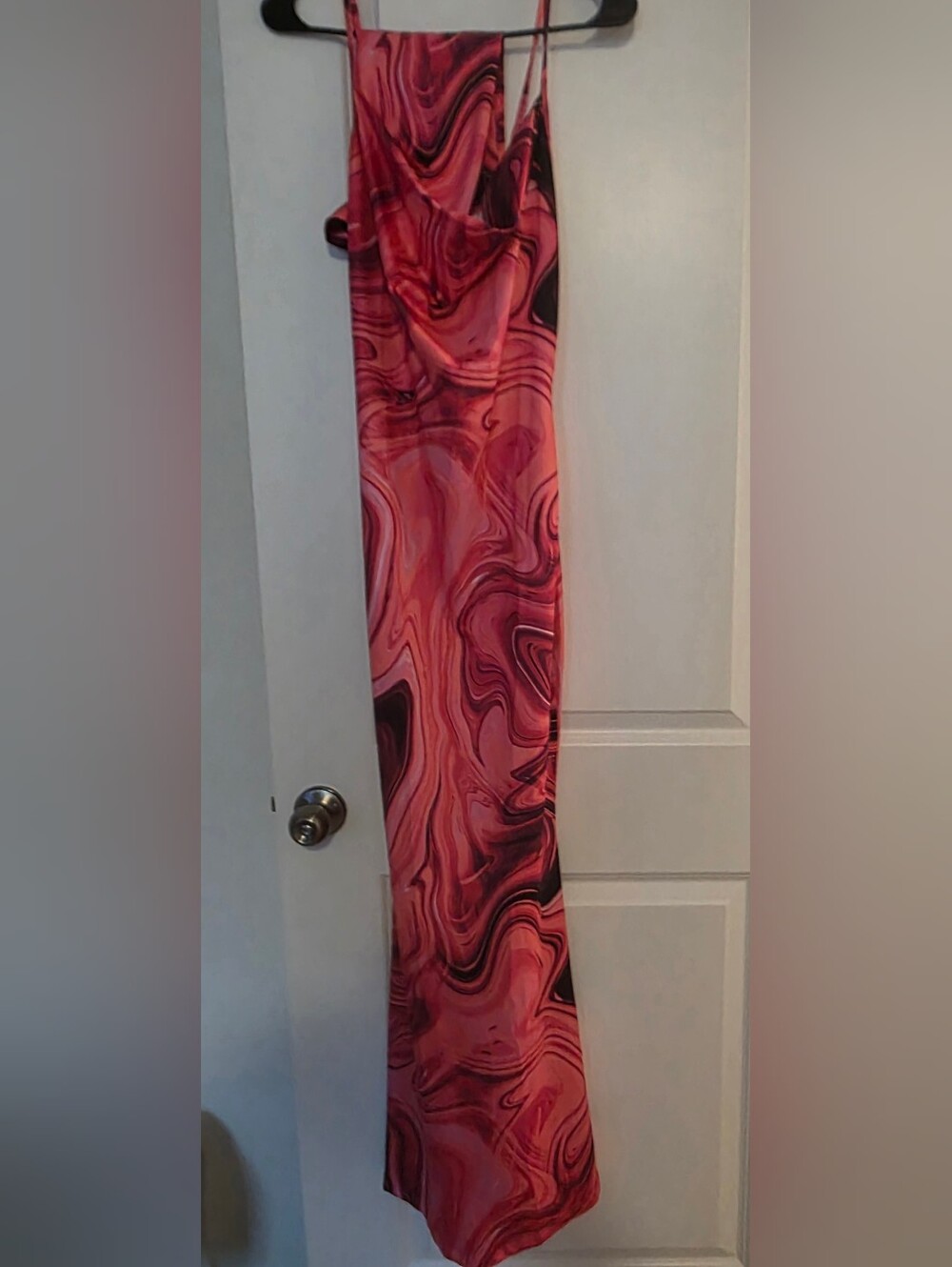 Red & Black Marble Dress With Scarf!!